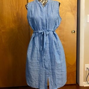 Llbean Chambray Linen Dress. 14 Ladies